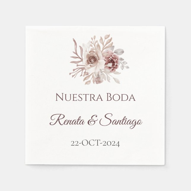 Servilleta De Papel Napkins Boda de Boho de España (Anverso)