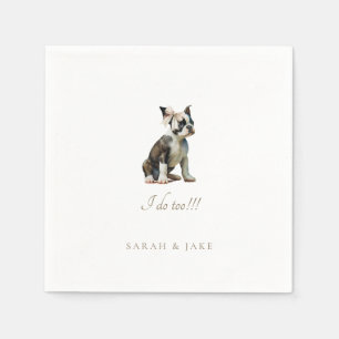 Servilleta De Papel Napkins Boda de Boston Terrier