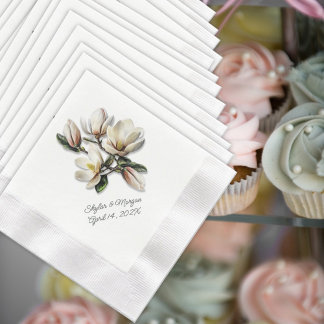 Servilleta De Papel Napkins Boda de flores de Magnolia del Sur