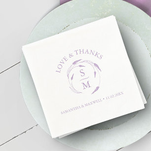 Servilleta De Papel Napkins Boda de lavanda monogramada