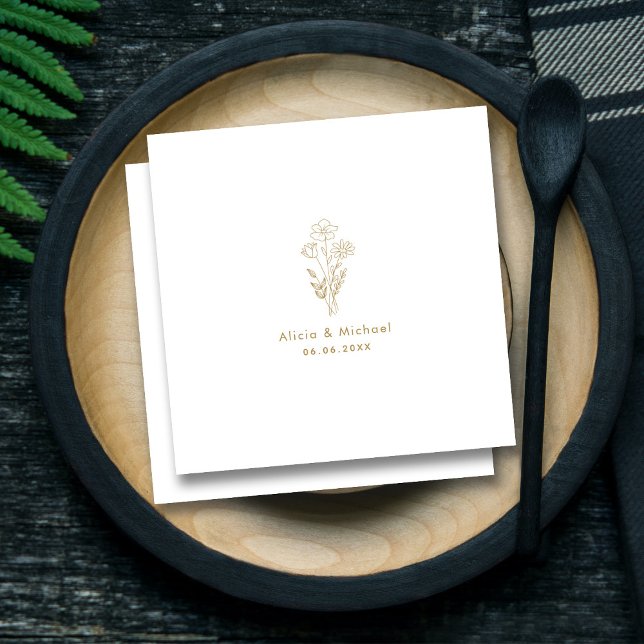 Servilleta De Papel Napkins Boda de oro de lujo : Celebración romántic (Luxury Gold Wedding Napkins _ Romantic Celebration )