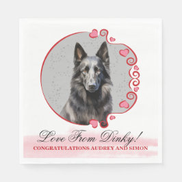 Servilleta De Papel Napkins Boda de Sheepdog belga con foto de perros