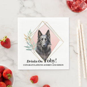 Servilleta De Papel Napkins Boda de Sheepdog belga con foto de perros