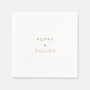 Servilleta De Papel Napkins Boda de tipografía de oro de moda