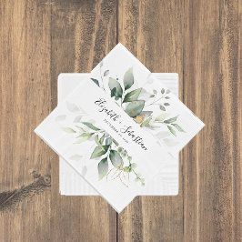 Servilleta De Papel Napkins Boda Eucalyptus Leaf Greenery
