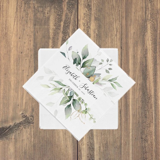 Servilleta De Papel Napkins Boda Eucalyptus Leaf Greenery (Subido por el creador)