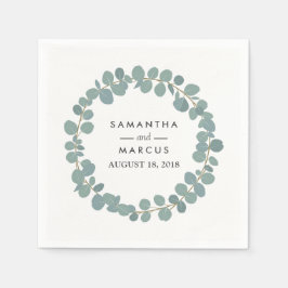 Servilleta De Papel Napkins Boda Eucalyptus Wreath Greenery