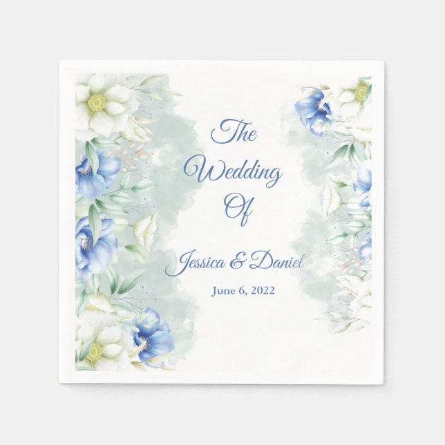 Servilleta De Papel Napkins Boda Floral (Anverso)