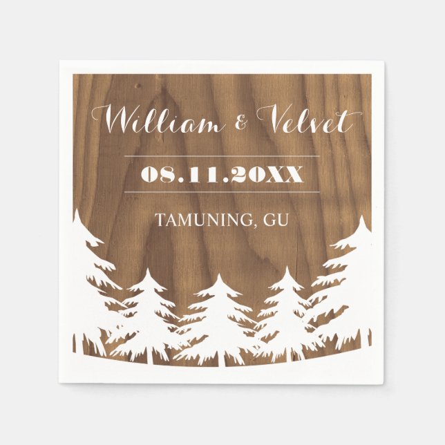 Servilleta De Papel Napkins Boda Forestal (Anverso)