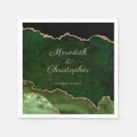 Napkins Boda Gold Green Agate