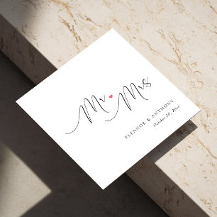 Servilleta De Papel Napkins Boda personalizada: Sr. y Sra. Heart