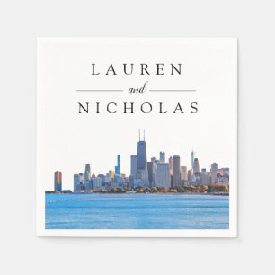 Servilleta De Papel Napkins Boda personalizado de Chicago Skyline