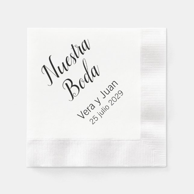 Servilleta De Papel Napkins Boda personalizado de Nuestra Boda (Anverso)