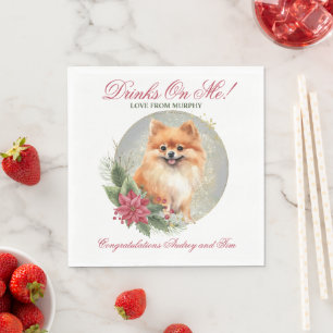 Servilleta De Papel Napkins Boda Pomerania con fotografía de perros