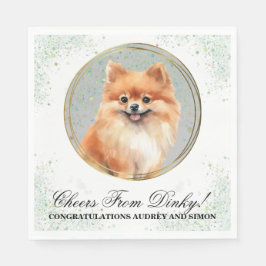 Servilleta De Papel Napkins Boda Pomerania con fotografía de perros