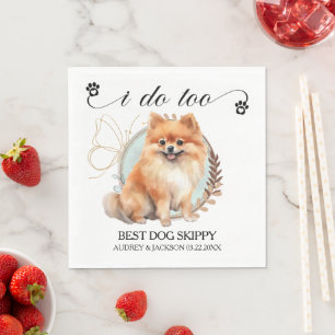 Servilleta De Papel Napkins Boda Pomerania con fotografía de perros