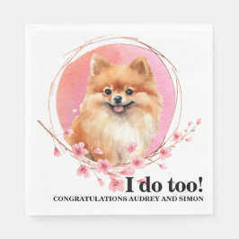 Servilleta De Papel Napkins Boda Pomerania con fotografía de perros