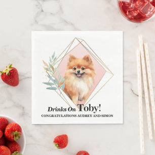 Servilleta De Papel Napkins Boda Pomerania con fotografía de perros