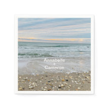 Napkins Boda Shell Blue Beach Sunrise