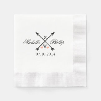 Servilleta De Papel Napkins boda venado y Napkin de papel de flechas