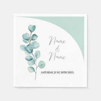 Servilleta De Papel Napkins Bodas Nombres Eucalyptus Dejar Moneda