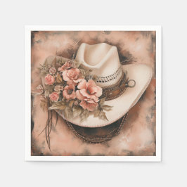 Servilleta De Papel Napkins Boho Cowgirl Western Floral Boda