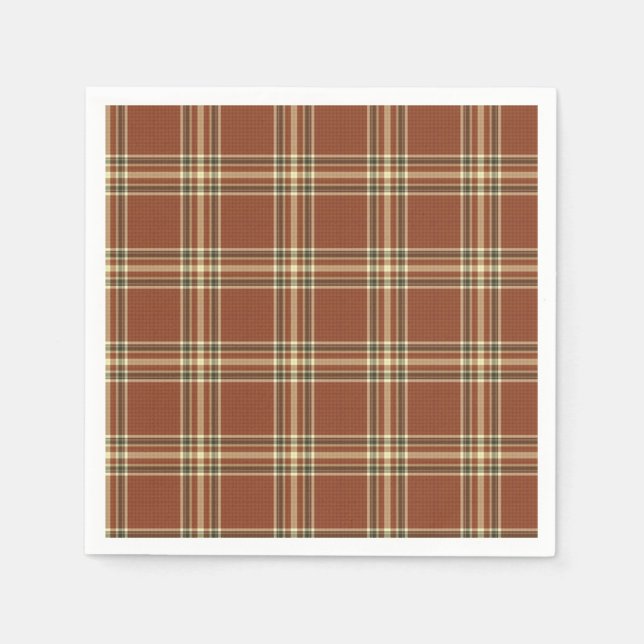 Servilleta De Papel Napkins Brown Tartan (Anverso)