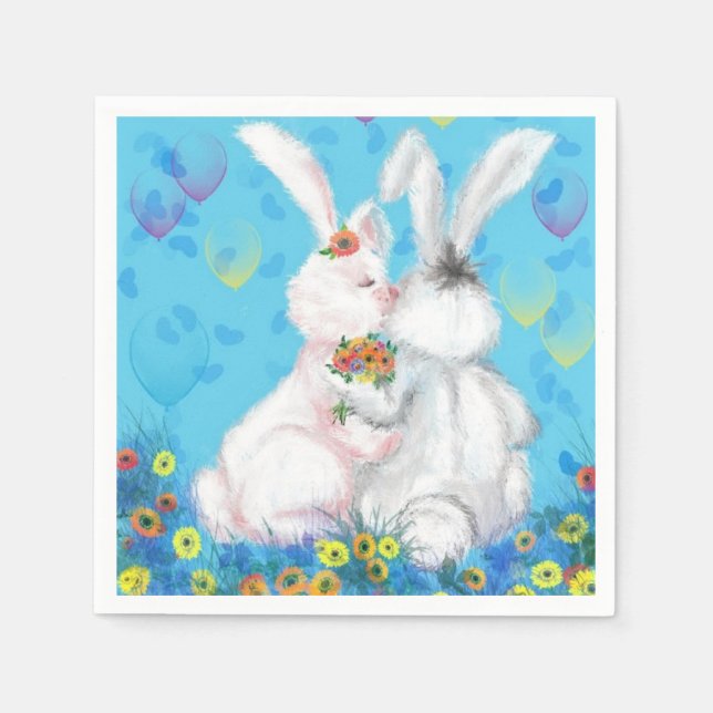 Servilleta De Papel Napkins Bunny - Abrazo (Anverso)