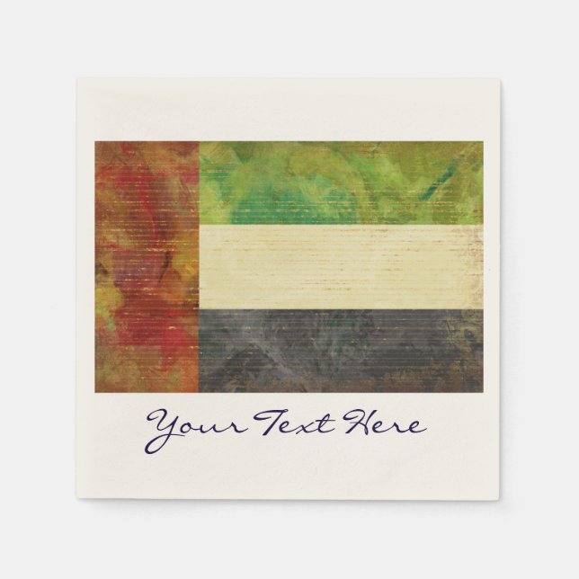 Servilleta De Papel Napkins con bandera de Emiratos Árabes Unidos (Anverso)