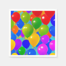 Servilleta De Papel Napkins con globos de cumpleaños