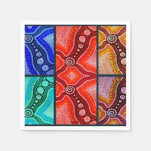 Servilleta De Papel Napkins Corroboree Panel (Anverso)