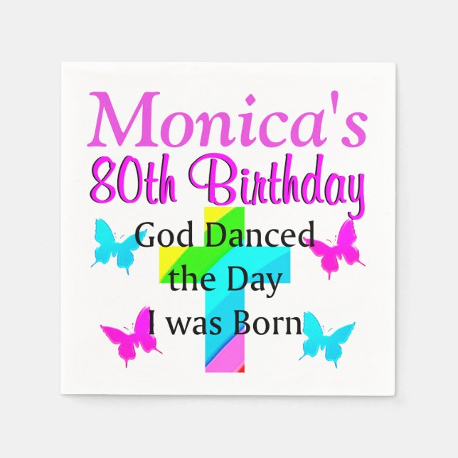 SERVILLETA DE PAPEL NAPKINS CRISTIANOS PERSONALIZADOS EN EL CUMPLEAÑOS (Anverso)