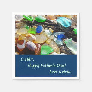 Servilleta De Papel Napkins Daddy Happy Padre's Day Love Kid's Name