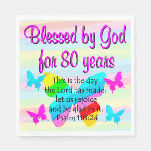 SERVILLETA DE PAPEL NAPKINS DE 80 CUMPLEAÑOS DE BONITO