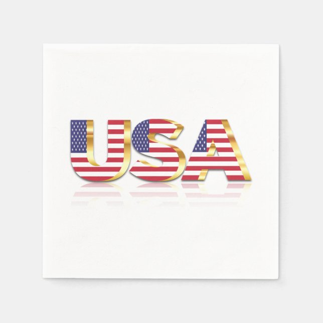 Servilleta De Papel Napkins de bandera de Estados Unidos (Anverso)