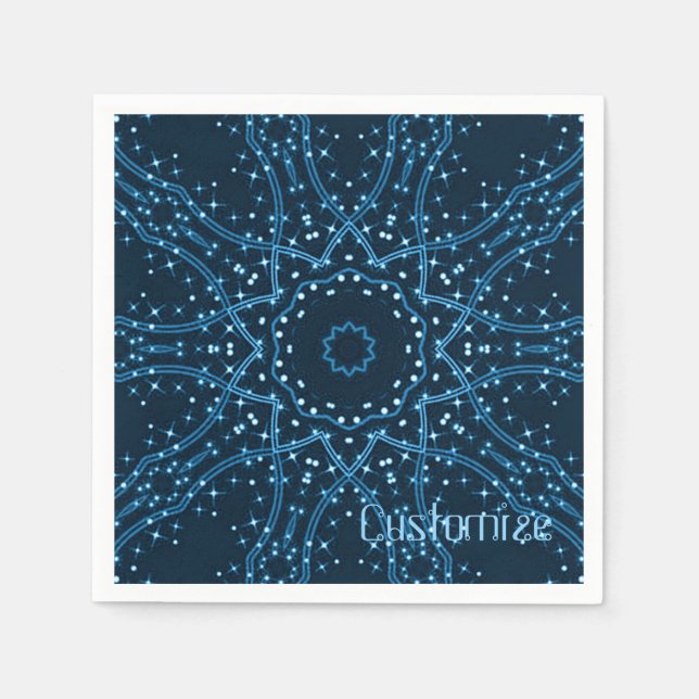Servilleta De Papel Napkins de Blue Galaxy Stars (Anverso)