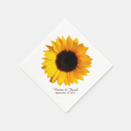 Servilleta De Papel Napkins de boda personalizada Sunflower Bloom