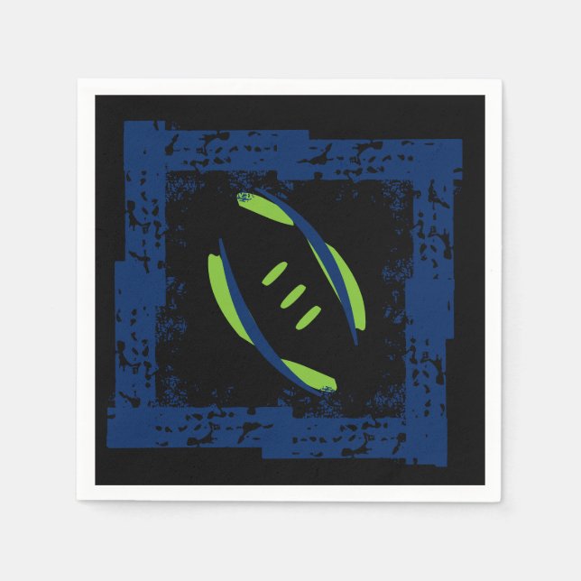 Servilleta De Papel Napkins de cócteles azul/verde/negro (Anverso)