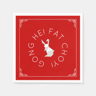 Servilleta De Papel Napkins de conejo de origami para el año nuevo chi