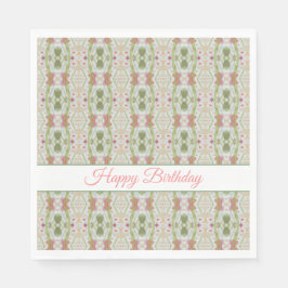 Servilleta De Papel Napkins de cumpleaños con papel rosa y verde de bo