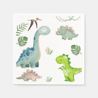 Servilleta De Papel Napkins de cumpleaños de dinosaurios