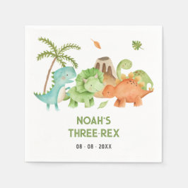 Servilleta De Papel Napkins de cumpleaños de dinosaurios - Niños Trex