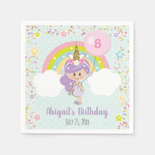 Servilleta De Papel Napkins de Cumpleaños de Unicorn