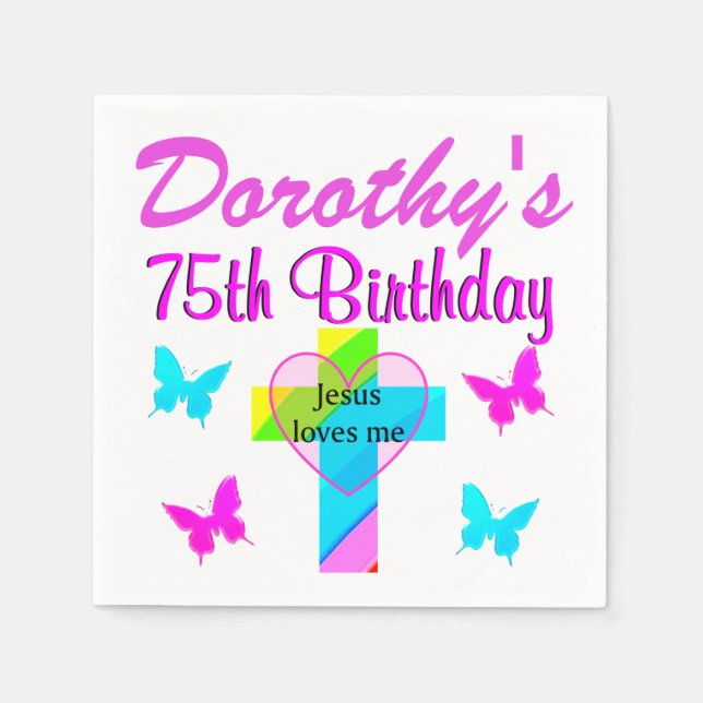 SERVILLETA DE PAPEL NAPKINS DE CUMPLEAÑOS PERSONALIZADOS DE NACIMIENTO (Anverso)