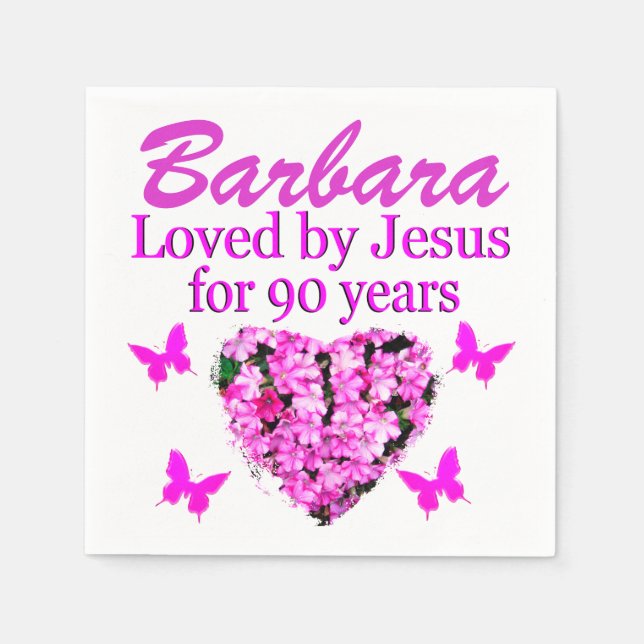 SERVILLETA DE PAPEL NAPKINS DE FLORES DE CUMPLEAÑOS PERSONALIZADOS POR (Anverso)