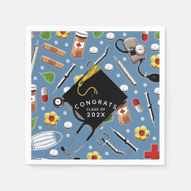 Servilleta De Papel Napkins de graduación de la escuela de enfermería (Anverso)