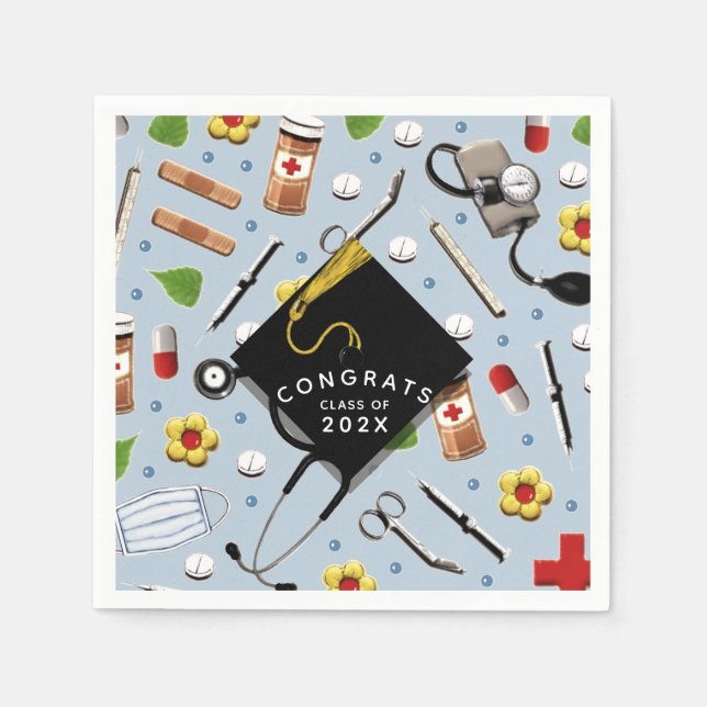 Servilleta De Papel Napkins de graduación de la escuela de enfermería (Anverso)