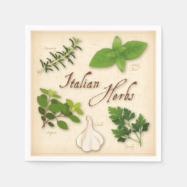 Servilleta De Papel Napkins de hierbas italianas (Anverso)