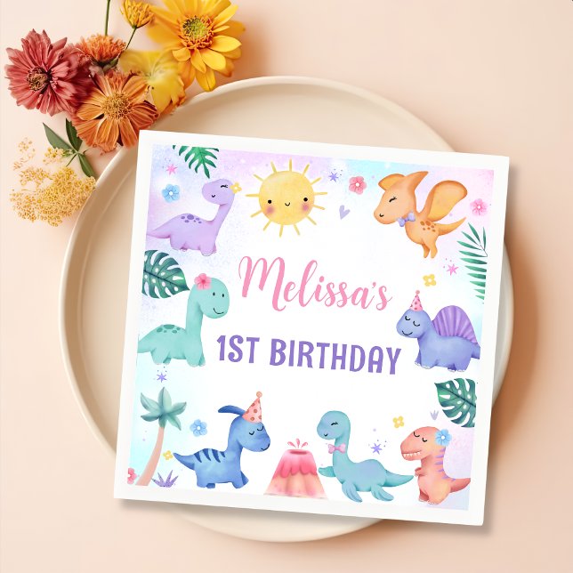 Servilleta De Papel Napkins de la fiesta de cumpleaños de los dinosaur (Subido por el creador)