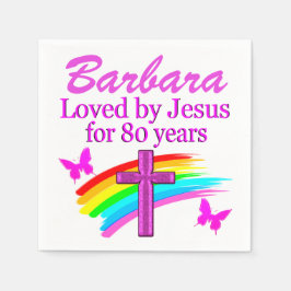 SERVILLETA DE PAPEL NAPKINS DE NACIMIENTO DE 80 CUMPLEAÑOS DE CHRISTIA